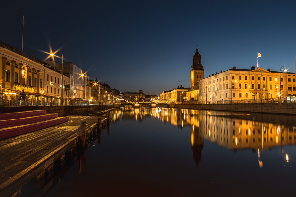 German,Church,In,Gothenburg,,Sweden.,Long,Exposure,In,The,Night