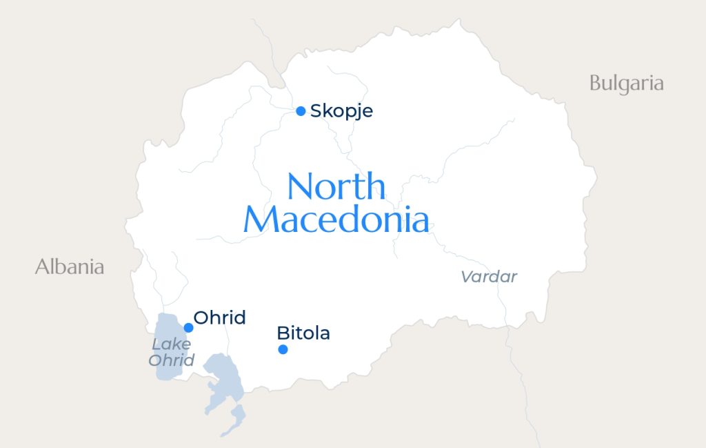 North Macedonia map