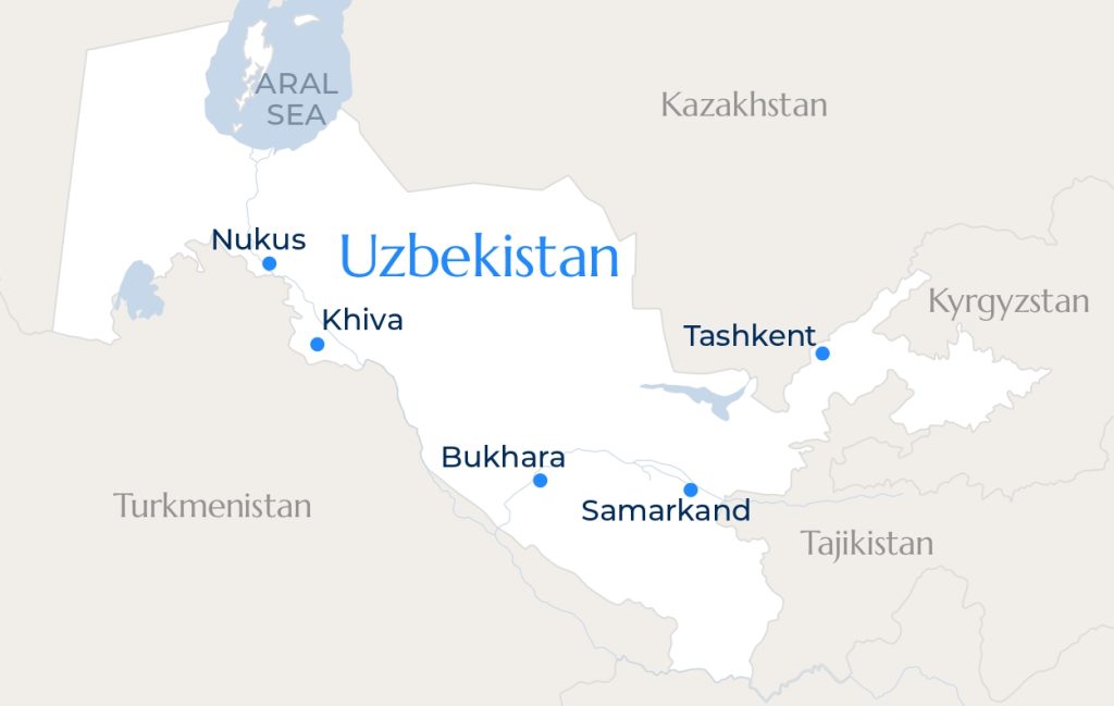 Uzbekistan map