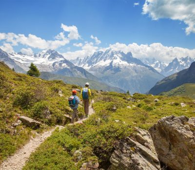 Hiking in Swiss alps